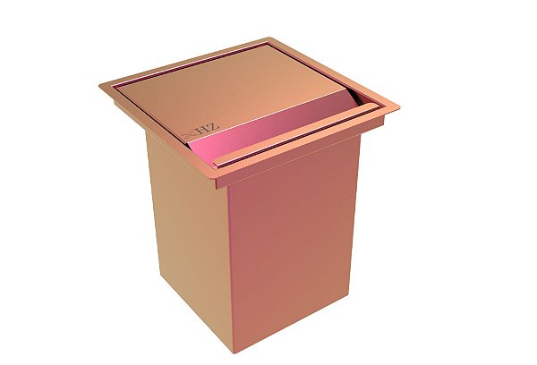 Lixeira Quadrada Pintada Rosê 3,9 L Para Bancada