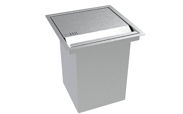 Lixeira Inox Quadrada 5 L Para Bancada - Calha Escorredora