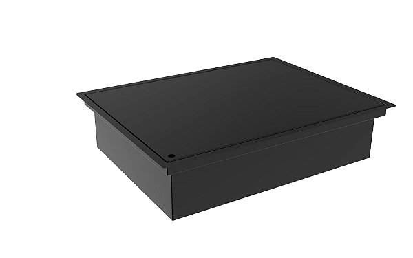 Escorredor Embutido Calha Escorredora Inox Pintado Preto Com Tampa