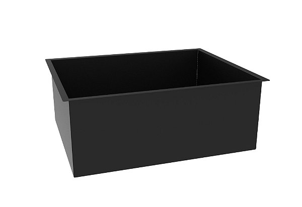 Cuba Inox Pintado Preto Embutir Quadrada Gourmet 500 X 400