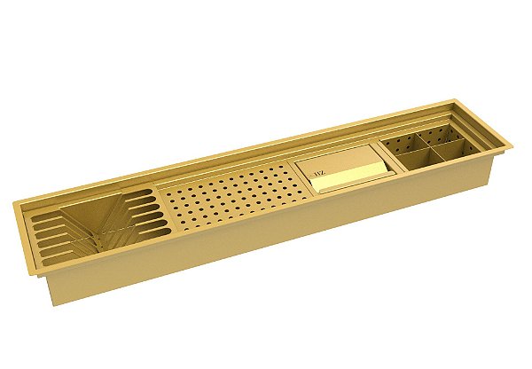 Escorredor Embutido Calha Escorredora Inox Pintado De Dourado 90cm