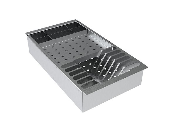 Cesto Escorredor Inox 3 Módulos Para Cuba