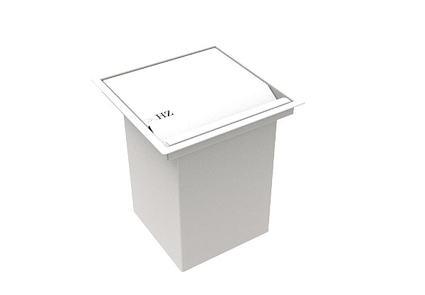 Lixeira Quadrada Pintada Branca 3,9 L Para Bancada
