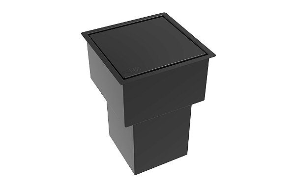 Lixeira Quadrada Inox Pintada Preto 4 L Para Bancada - Click