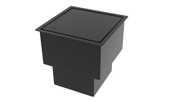 Lixeira Quadrada Pintada Preto 2,9 L Para Bancada - Tampa Click