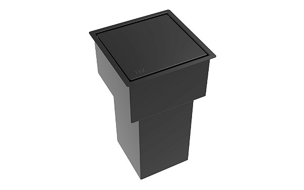Lixeira Quadrada Pintada Preto 5 L Para Bancada - Tampa Click