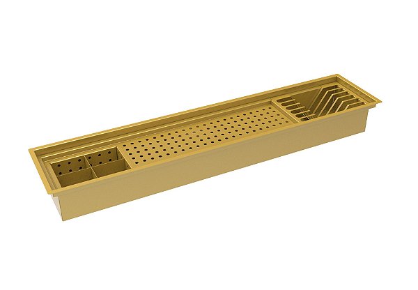Escorredor Embutido Calha Escorredora Inox Pintado De Dourado 90cm