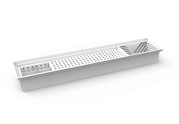 Escorredor Embutido Calha Escorredora Inox Pintado De Branco 90cm