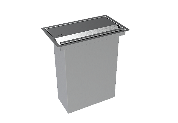 Lixeira Retangular De Embutir Bancada Inox 5,1 L