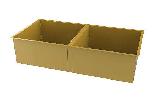 Cuba Inox Dupla Embutir Quadrada Gourmet Dourado 800 X 400