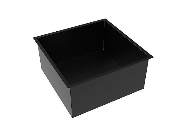 Cuba Inox Pintada Preto Embutir Quadrada Gourmet 300 X 300