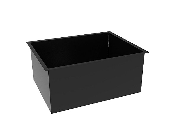 Cuba Inox Pintada Preto Embutir Quadrada Gourmet 430 X 330