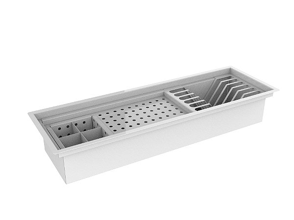 Escorredor Embutido Calha Escorredora Inox Branco 60cm