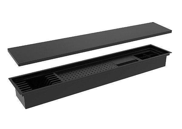 Escorredor Embutido Calha Escorredora Úmida 100cm Preto