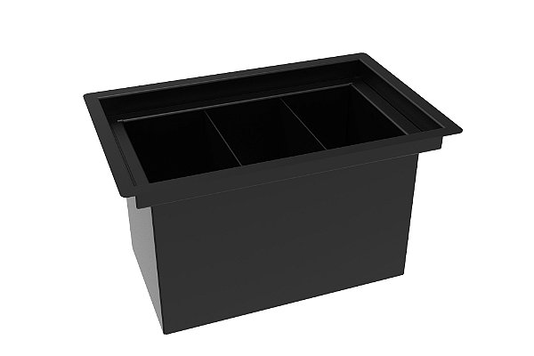 Escorredor Embutido Para Talheres 210x115mm 3 Divisões Preto