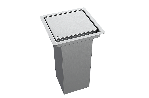 Lixeira Inox Quadrada 15x15 Embutir 2 L Para Bancada