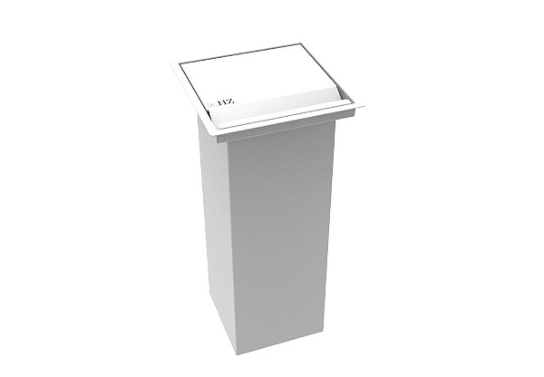 Lixeira Quadrada Para Embutir Na Bancada Branco 8l