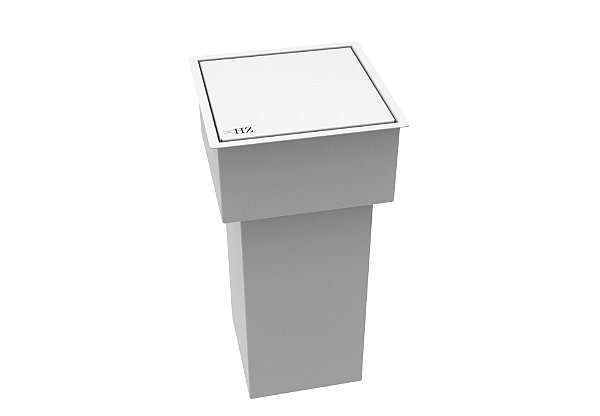 Lixeira Quadrada Pintada Branca 10l Para Bancada- Tampa Click