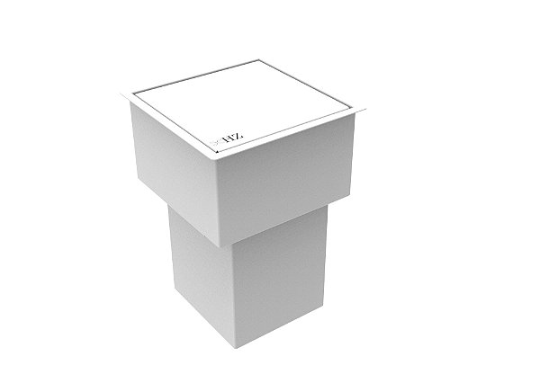 Lixeira Quadrada Pintada Branco 4l Para Bancada- Tampa Click