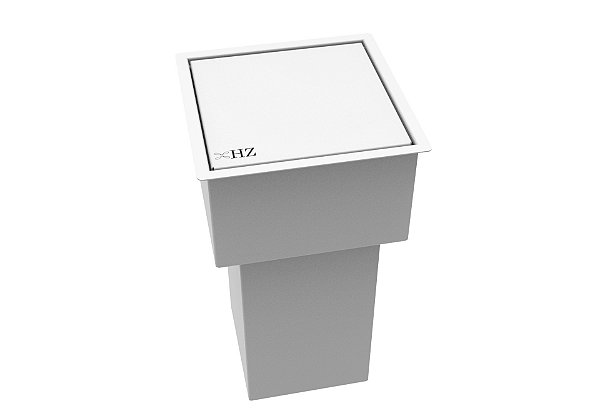 Lixeira Quadrada Pintada Branco 5l Para Bancada- Tampa Click