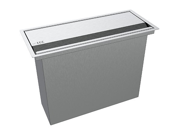 Lixeira Retangular De Embutir Bancada Inox 10,5 L