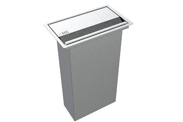 Lixeira Retangular De Embutir Bancada Inox 7,1 L
