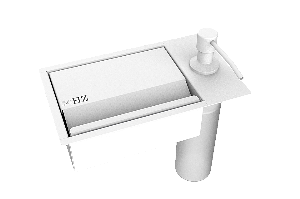 Porta Esponja Com Dispenser Detergente De Embutir Branco