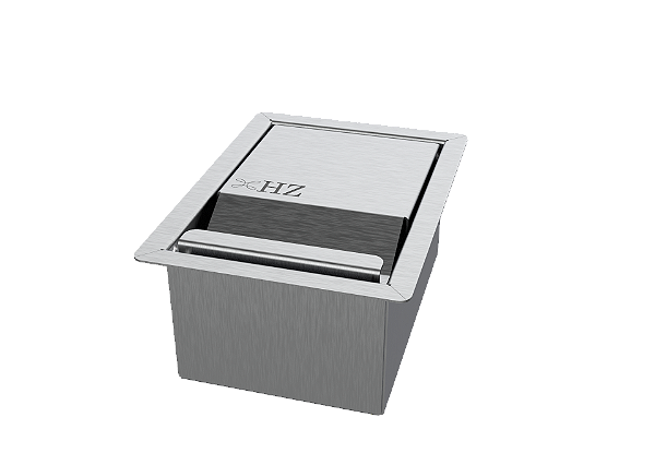 Porta Esponja Inox Com Tampa Embutir Granito 15x11cm