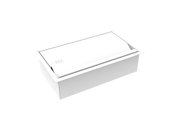 Porta Esponja Inox Pintado Branco Com Tampa Embutir Granito