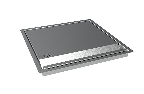 Tampa Lixeira Quadrada Inox Para Bancada Corte De 30x30cm