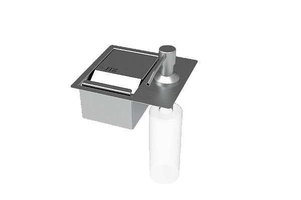 Porta Esponja C/ Dispenser Detergente De Embutir Inox 304