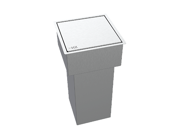 Lixeira Quadrada Inox 10l Para Bancada- Tampa Click