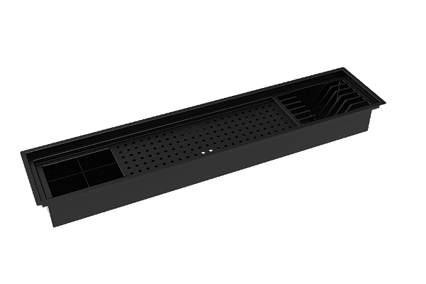 Escorredor Embutido Calha Inox Úmida Pintada Preto 90cm