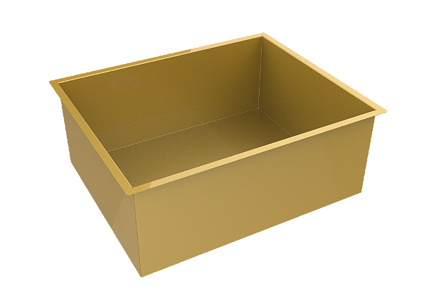 Cuba Inox Dourada Embutir Quadrada Gourmet 500 X 400