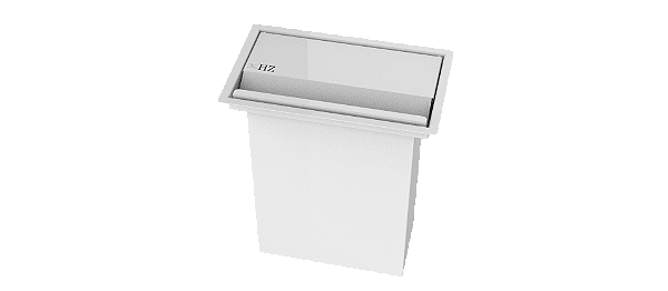 Lixeira Retangular De Embutir Bancada Inox Branca 5,1 L