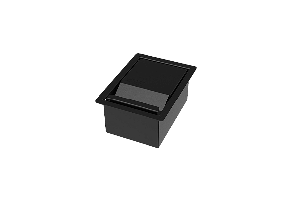 Porta Esponja Inox Com Tampa Embutir Granito 15x11cm Preto