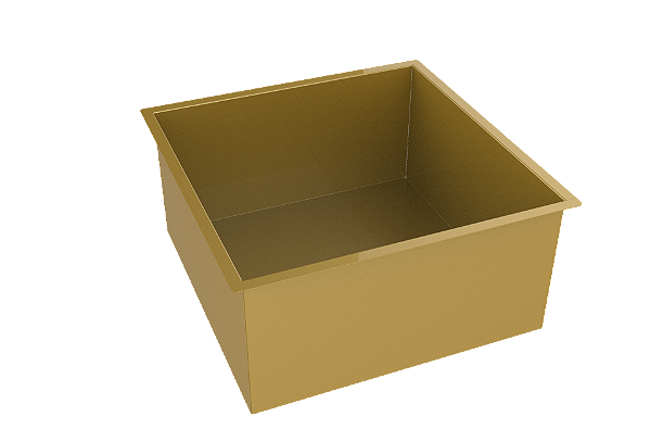 Cuba 40x40cm Inox Dourado Embutir Gourmet