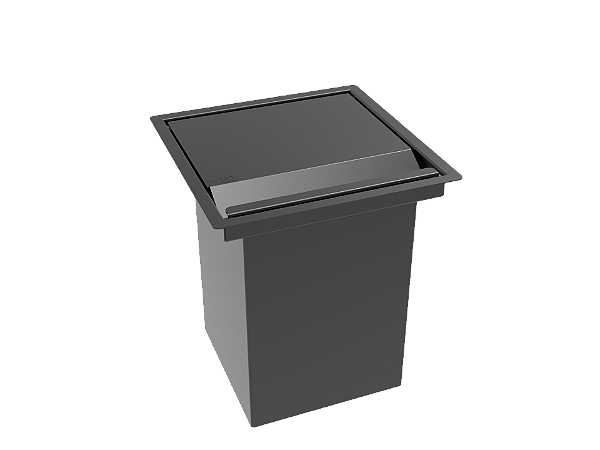 Lixeira Quadrada Pintada Grafite 3,9 L Para Bancada