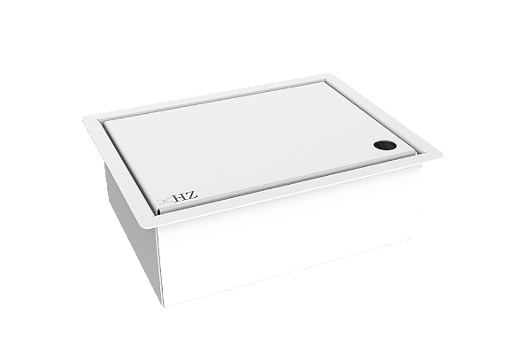 Porta Esponja Inox Branco Com Tampa Embutir Granito 15x20cm Tampa Lisa