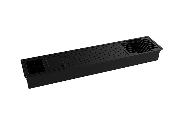 Escorredor De Embutir / Sobrepor Calha Inox Úmida Preto 90cm