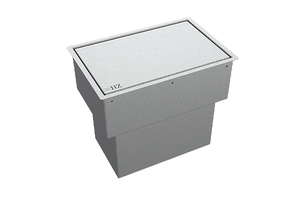 Lixeira Inox Retangular Embutir Na Bancada 7,7l Tampa Click