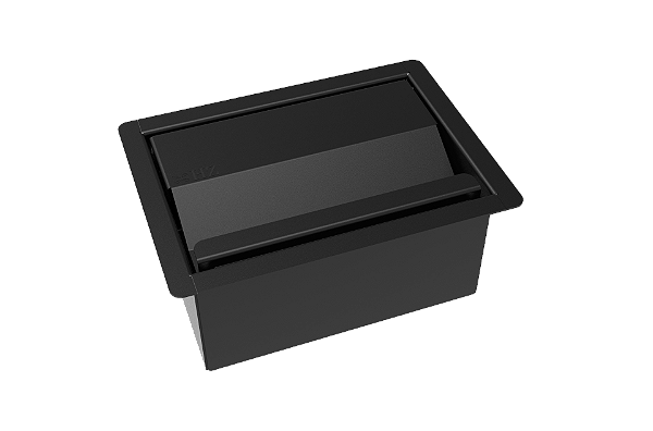 Porta Esponja Inox Preto C/ Tampa Embutir Horizontal 15x11cm