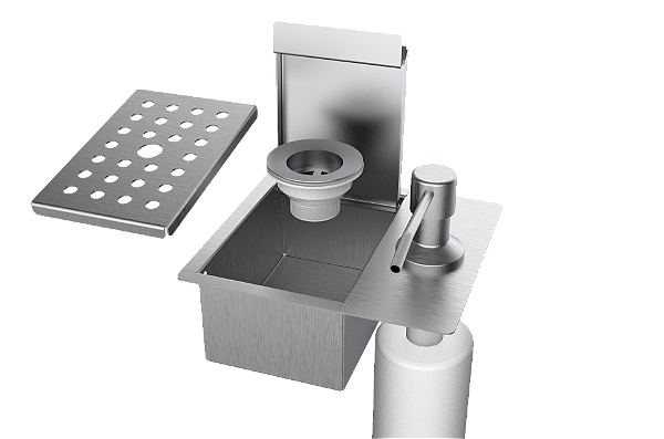 Porta Esponja C/dispenser E Válvula De Escoamento 17x15cm Inox