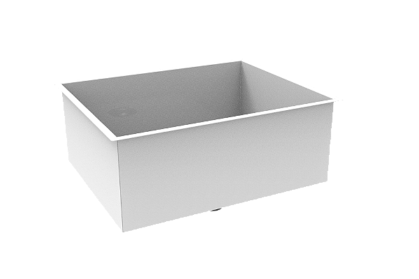 Cuba Inox Branca Embutir Quadrada Gourmet 500 X 400 C/ Tampa