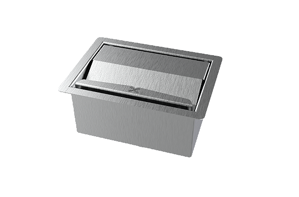 Porta Esponja Inox 304 Escovado C/ Válvula Para Cozinha Pia Embutir 15x11cm Horizontal