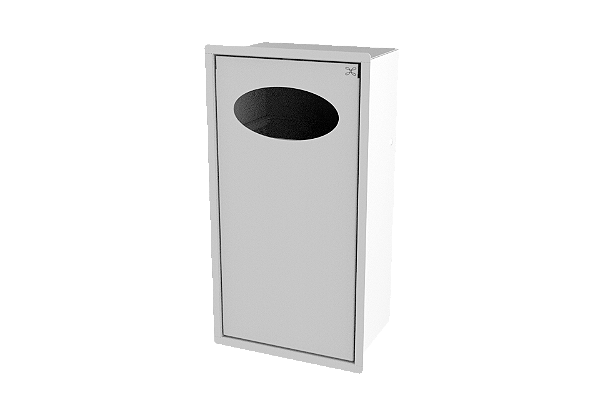 Lixeira Retangular Branca 5,5 L Para Parede - Tampa Click