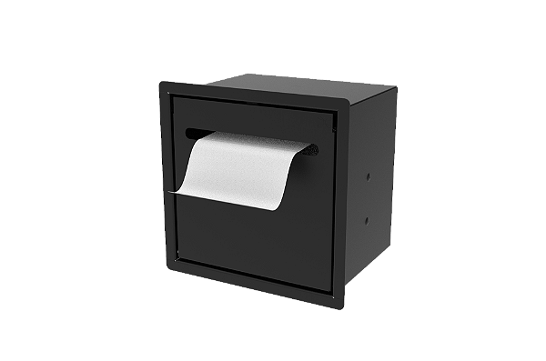 Suporte Papel Higiênico Para Embutir na Parede Preto
