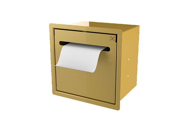 Suporte Papel Higiênico Para Embutir na Parede Dourado
