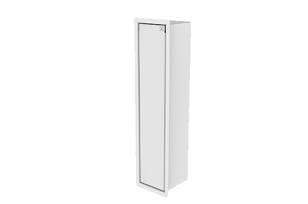 Porta Escova Sanitária de Embutir Aço Inox Branco - Tampa Click