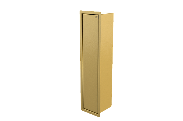 Porta Escova Sanitária de Embutir Aço Inox Dourado- Tampa Click